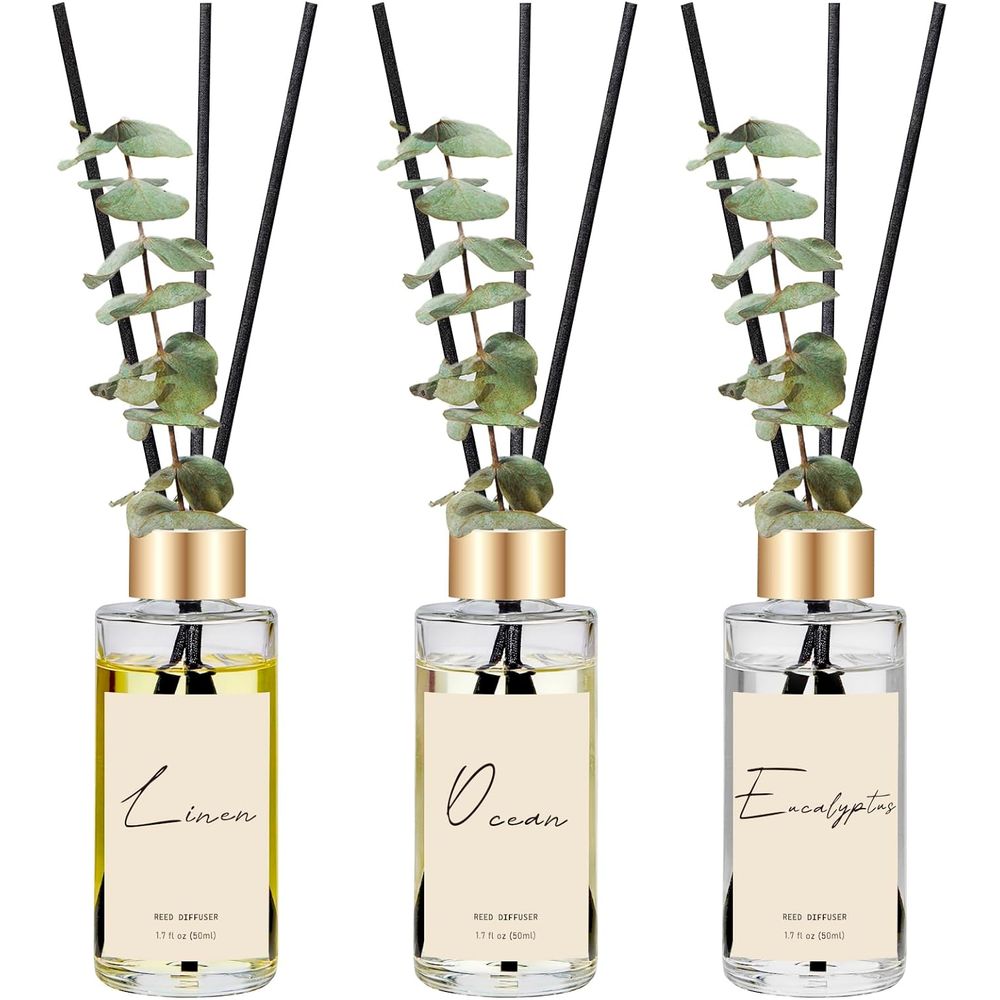 Home Fragrance Eucalyptus - Zestaw 3 dyfuzorów zapachowych z olejkami