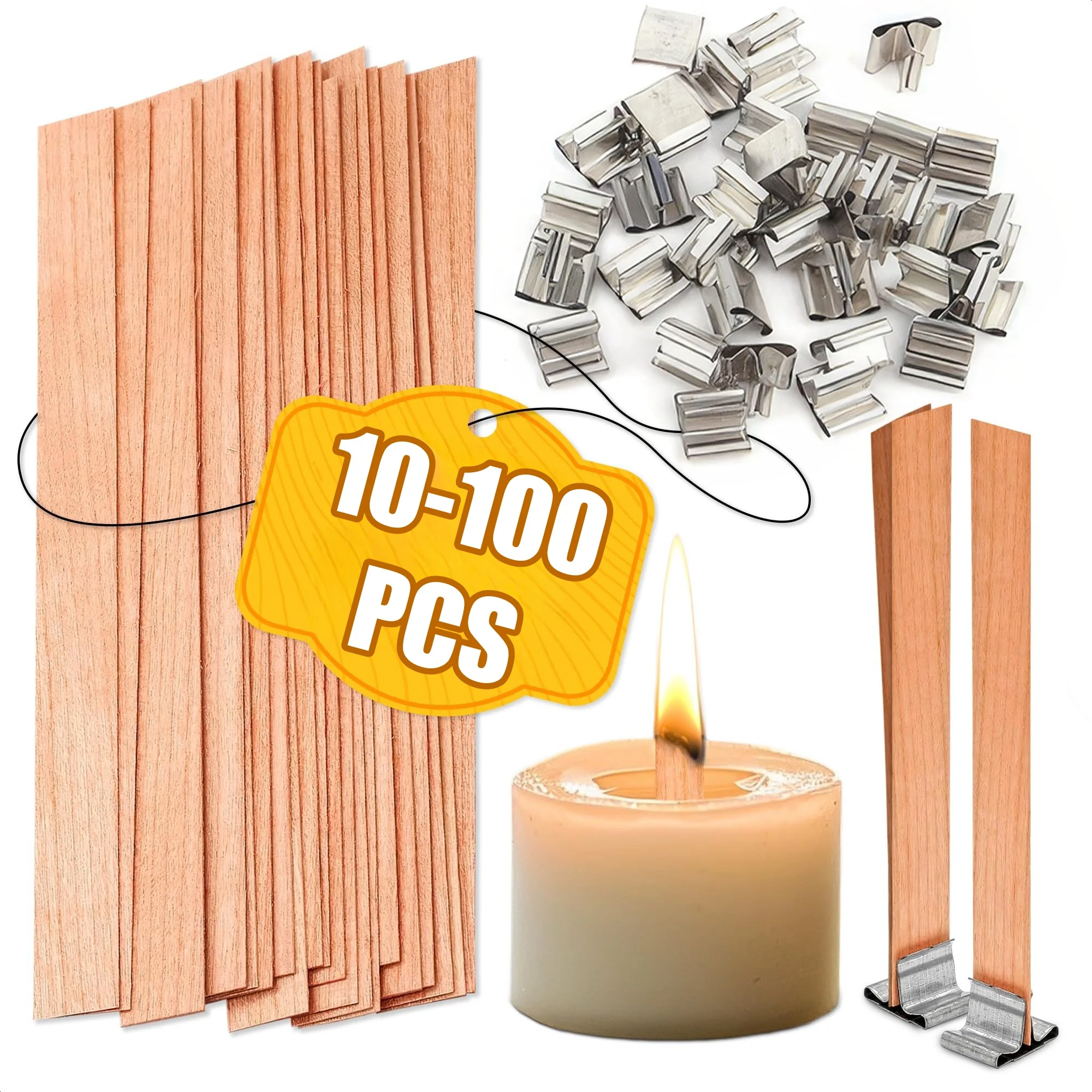 Wooden Wick Candle - Ręcznie Robiona Świeca Sojowa z Drewnianym