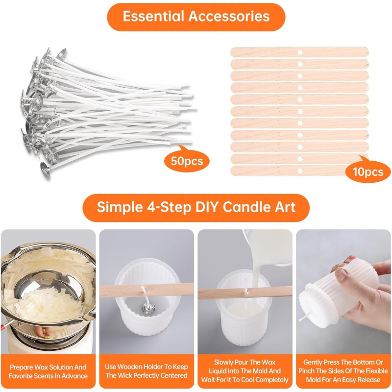 Zestaw 8 silikonowych form do  – Wooden Wick Candle recenzja i cena